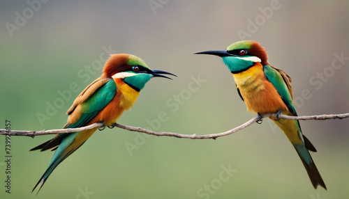 Perched Majesty: Bee-Eaters on the Branch 