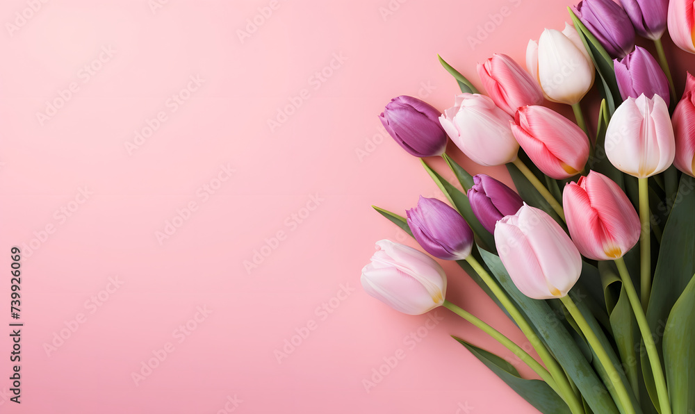 Tulips background with space for text Tulips background with space for text