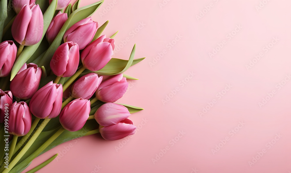 Tulips background with space for text