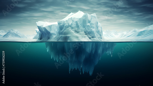 Iceberg surrounded by floating ice chunks © xuan