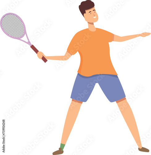 Player service icon cartoon vector. Instructor jump game. Racket speed