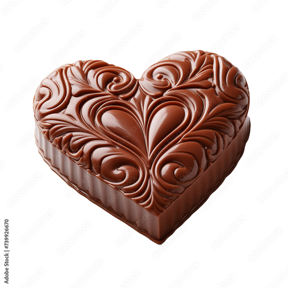 Chocolate in the shape of a heart on a transparent background. Chocolate in the shape of a heart on a transparent background.