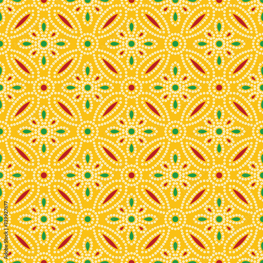 Bandhani Chunri allover geometrical seamless repeat pattern