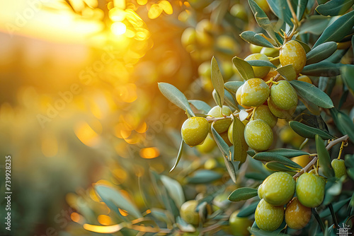 Detalle de aceitunas lista para recolectar para la elaboración de aceite de oliva virgen extra photo