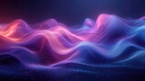 neon glow silk waves design. abstract background