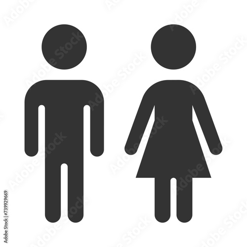 man and woman icon. boy and girl sign and symbol. vector illustration for business, web, mobile and bathroom. photo