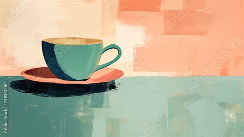 コーヒーカップの素朴な絵画_4
