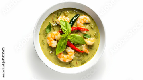 Thai green curry with shrimp