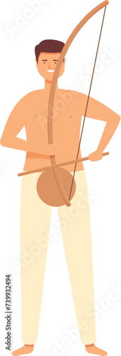 Capoeira music person icon cartoon vector. Training character. Culture person