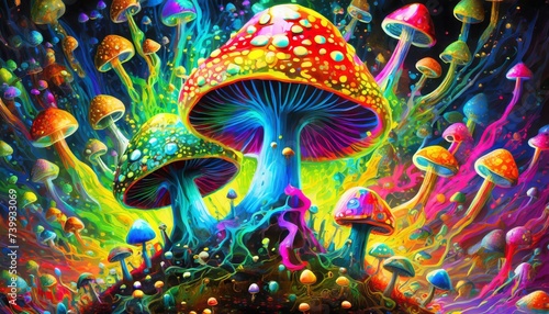 Colorful mushrooms