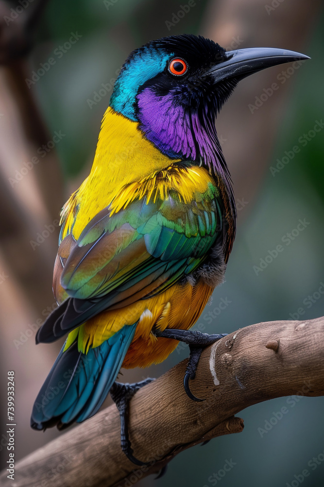 Bel oiseau multicolore