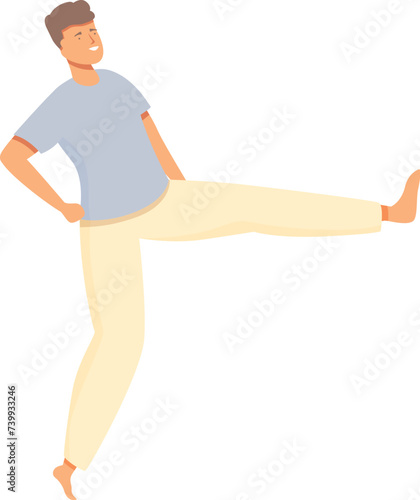 Capoeira morning training icon cartoon vector. Latin culture. Dance martial art