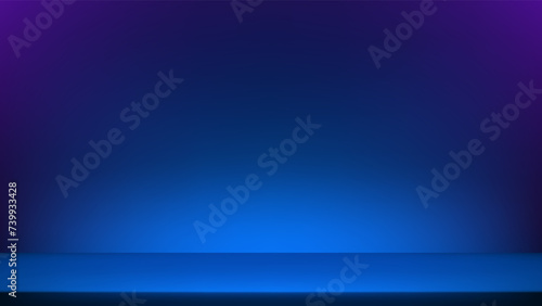 Blue and Black gradient background. Dark blue studio room background. Clean design for displaying product. Space for selling products on the website. Vector illustration. photo