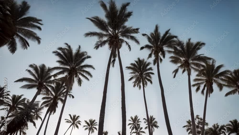 Group of Palm Trees With Blue Sky Background Group of Palm Trees With Blue Sky Background