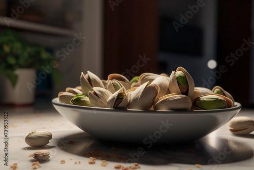 bowl of pistachio created using generative AI tools