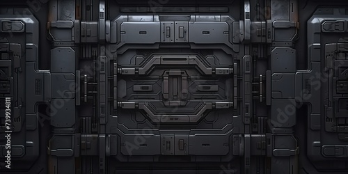 Future science fiction technology space galaxy spaceship decorative metal door panel