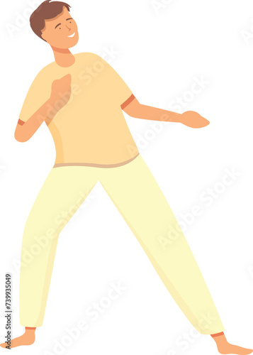 Kick beauty capoeira icon cartoon vector. Training martial art. Sport kid