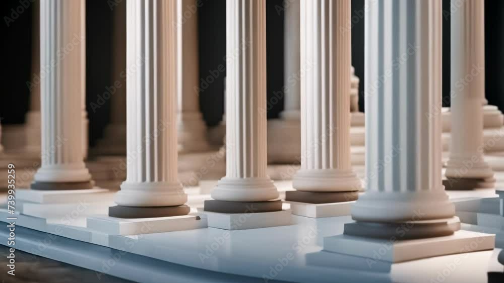 A Row of White Pillars in Close Proximity A Row of White Pillars in Close Proximity