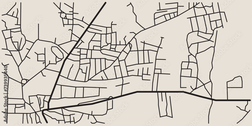 Street Map Of A City Or A Town