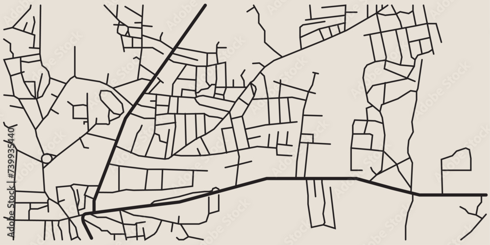 Naklejka premium Street Map Of A City Or A Town