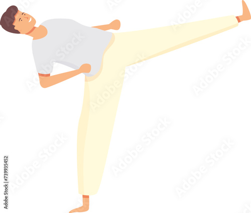 Long kick capoeira icon cartoon vector. Dance cute. Brazilian martial art