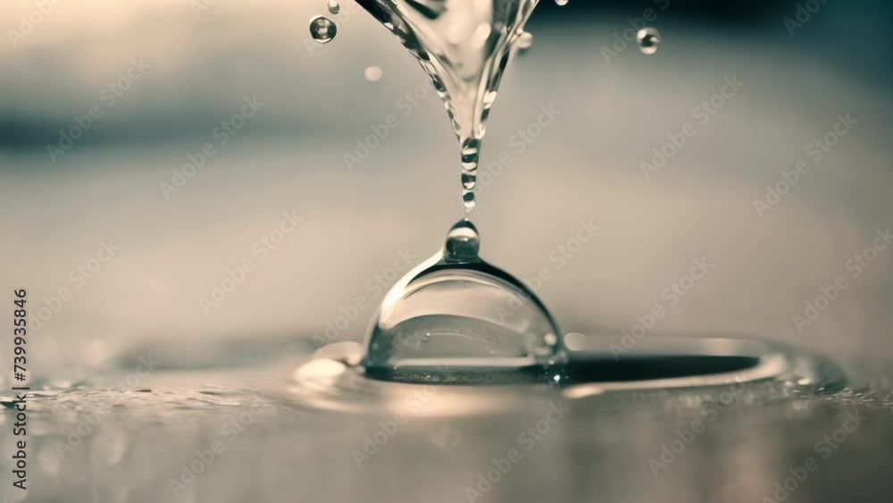 Close-Up of Water Droplet on Table Surface Close-Up of Water Droplet on Table Surface