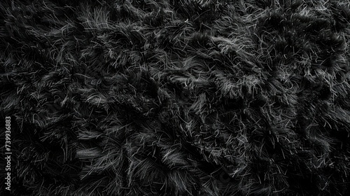 realistic rug texture, veiwd from above, realistic, black background, black & white Sci-Fi themed pattern, minimalistc, texture photo