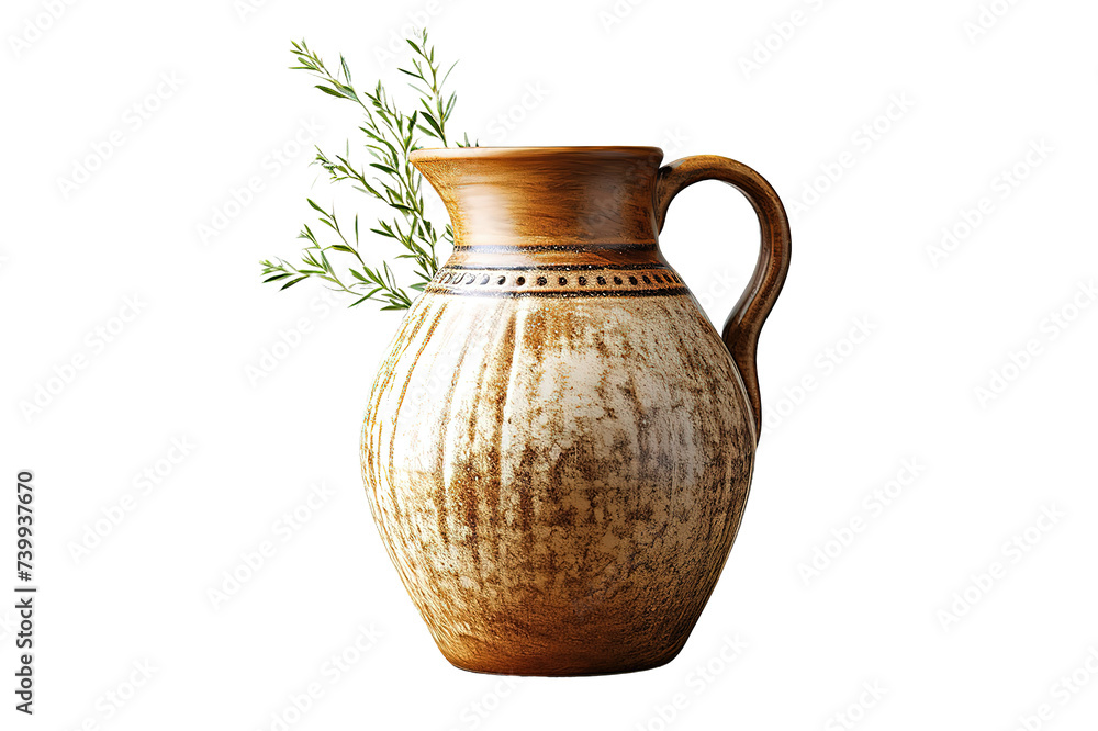 one clay pot for cooking with closed cap isolated on a Transparent background. Generative AI one clay pot for cooking with closed cap isolated on a Transparent background. Generative AI