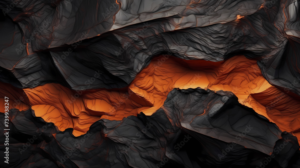 Obraz premium Volumetric rock texture with cracks