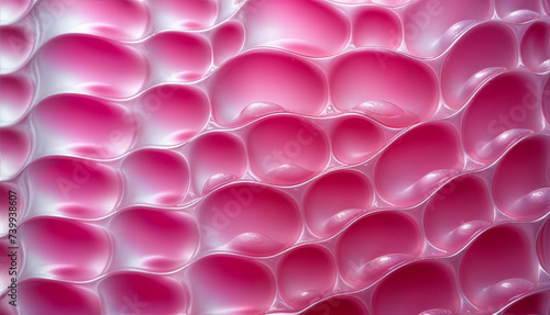 Pink bubble background texture of soft and squishy opaque gelatin jelly. 