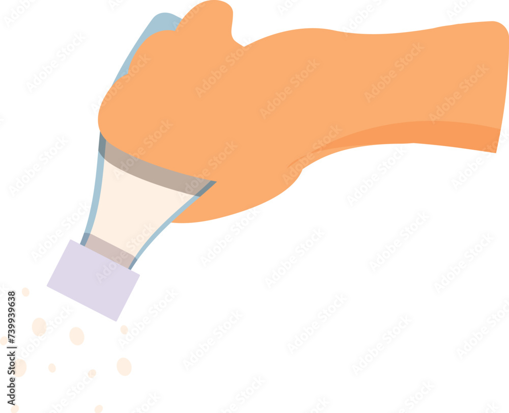 Food preparation with salt icon cartoon vector. Cake prepare. Cooking plate Food preparation with salt icon cartoon vector. Cake prepare. Cooking plate