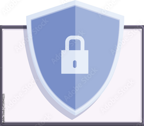 Secured online control icon cartoon vector. Child software. Access online