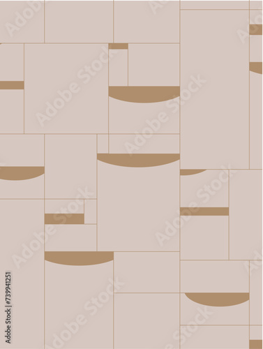 Obraz na płótnie Art deco quadristic seamless vintage pattern drawing on beige background. w salonie