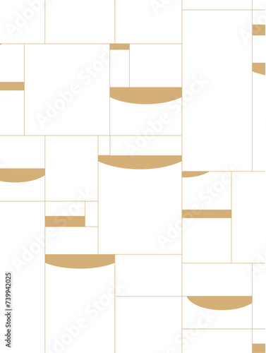 Obraz na płótnie Art deco quadristic seamless vintage pattern drawing with white and beige w salonie