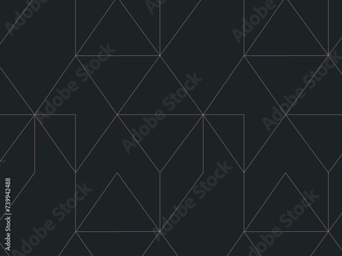 Obraz na płótnie Art deco triangle seamless vintage pattern drawing on green background. w salonie
