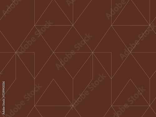 Obraz na płótnie Art deco triangle seamless vintage pattern drawing on brown background. w salonie