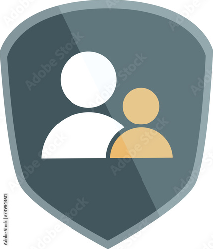 Shield parental control icon cartoon vector. Software access. Cyber digital service