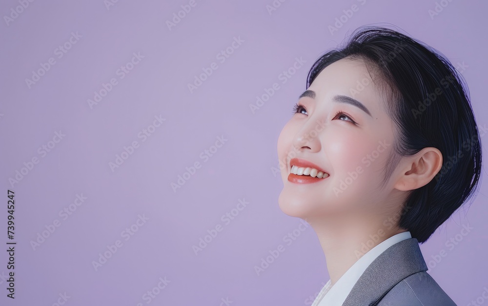 happy smiling or laughing Asian female office worker happy smiling or laughing Asian female office worker