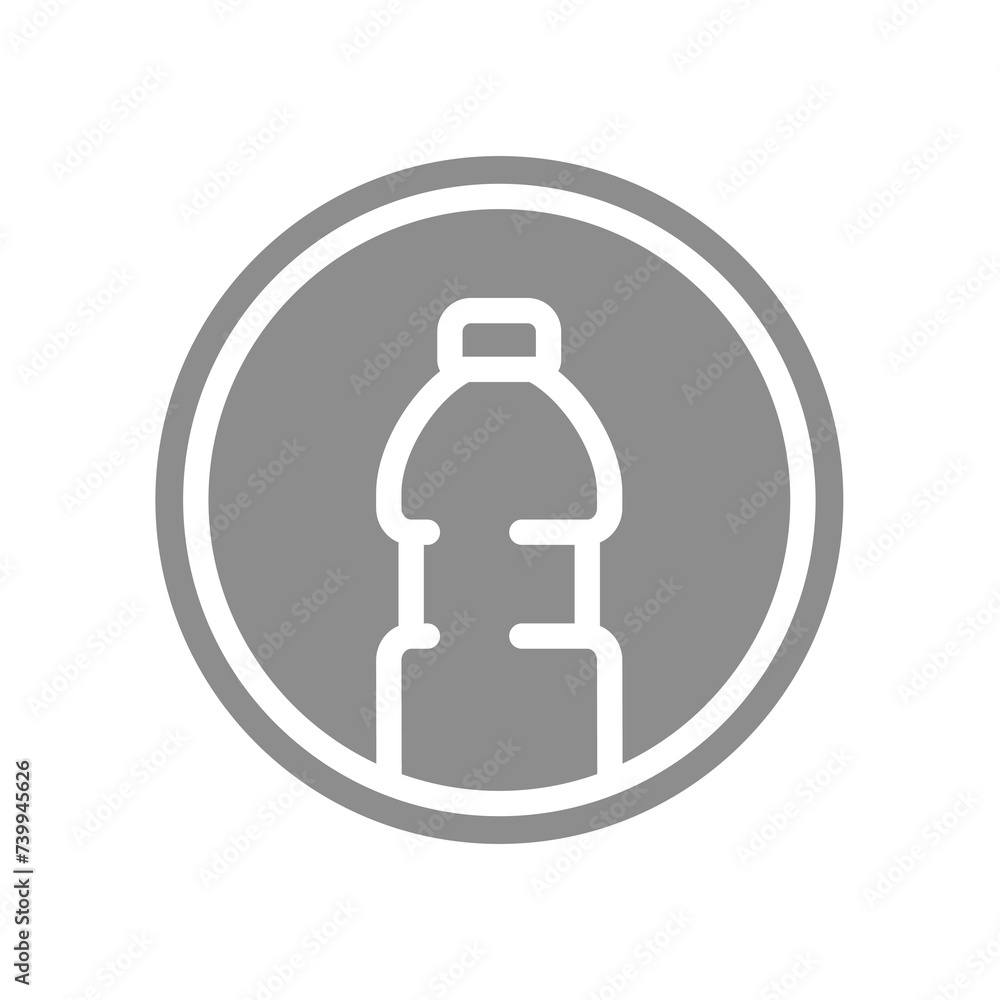 Plastic waste vector sticker. Garbage bin editable stroke label icon. Plastic waste vector sticker. Garbage bin editable stroke label icon.