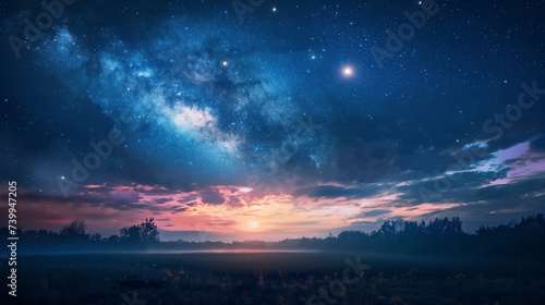 beautiful night sky with star