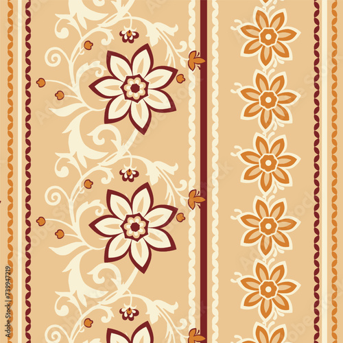 Floral Ethnic Pattern. Vintage Floral Delights A Touch of Nostalgia.spring floral pattern.wallpaper, fabric design. 