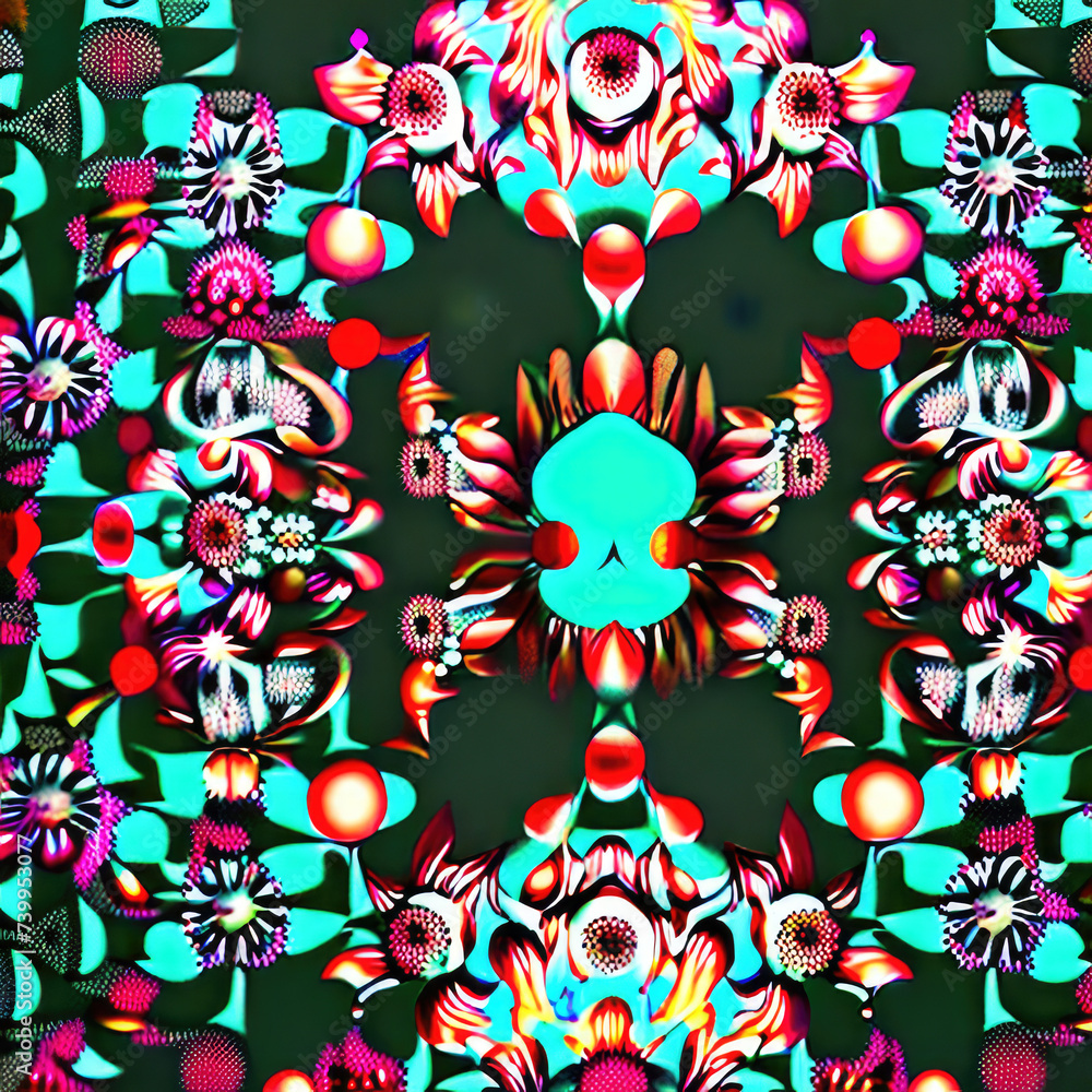 Fototapeta premium seamless pattern with flowers Generative AI