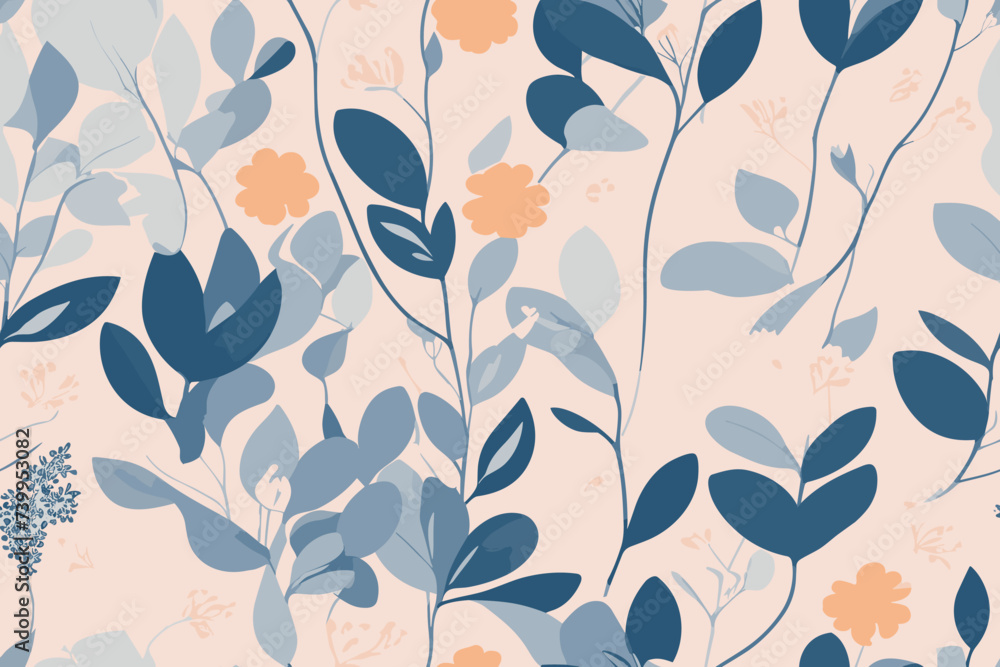 background pattern with minimalist leaves.