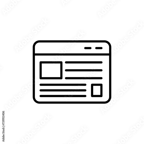 Online newspaper outline icons, minimalist vector illustration ,simple transparent graphic element .Isolated on white background © Upnowgraphic Studio