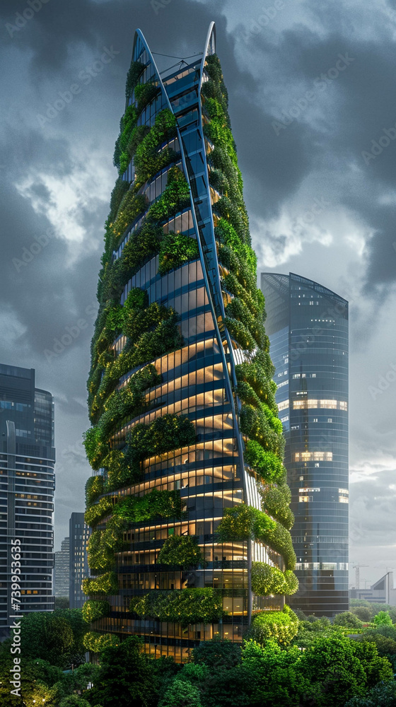 Architects designing sustainable buildings blueprints for a greener future