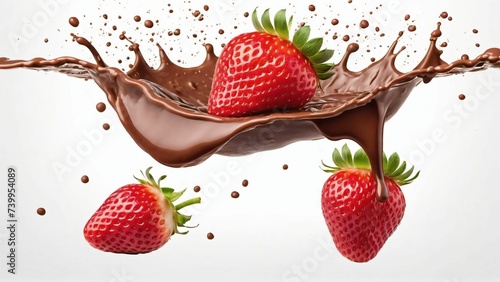 Strawberry Splashing in Milk Chocolate