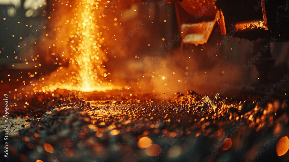 The art of steelmaking molten metal shaping the structures of tomorrow - obrazy, fototapety, plakaty 