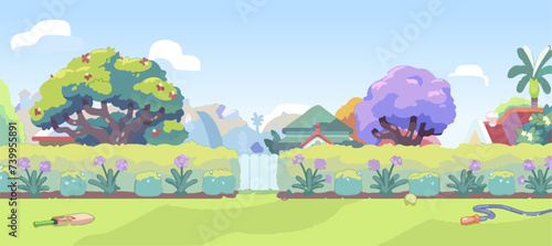 Bluey Chilli Background animated fun childish garden house scenario