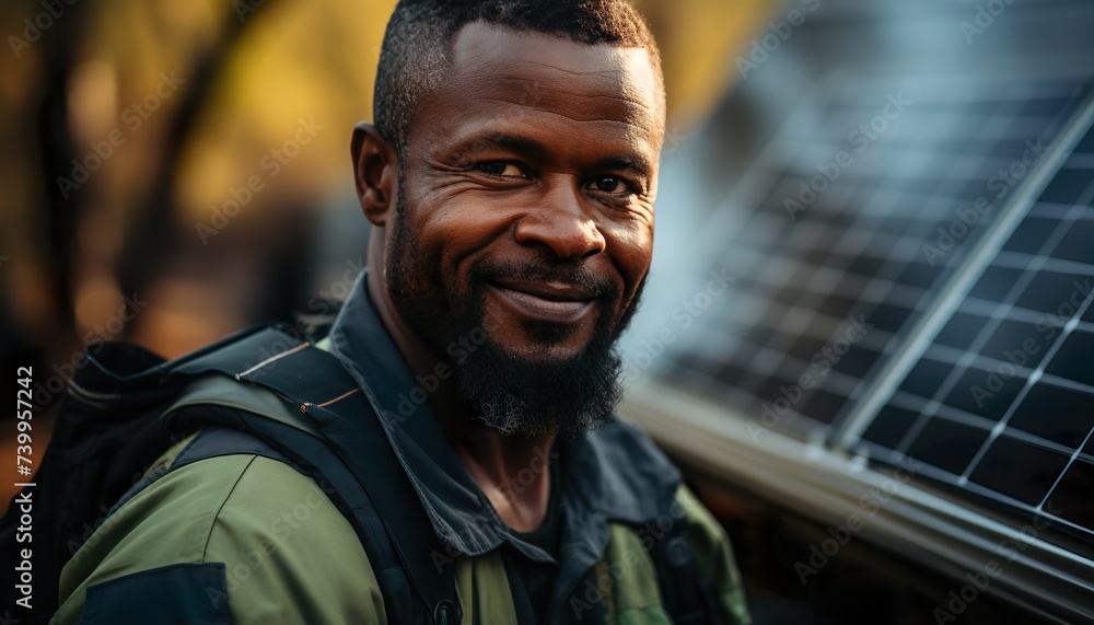 Close-up of man worker carrying solar panel for installing1 Close-up of man worker carrying solar panel for installing1