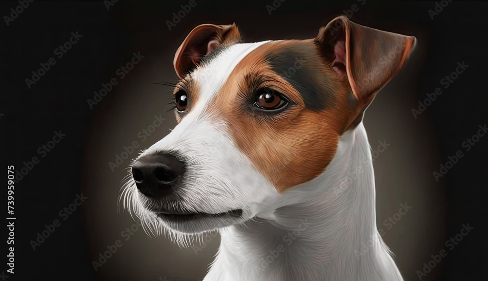 Purebred Jack Russel Terrier dog portrait.
